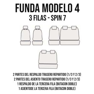 Fundas para Chevrolet Spin 7 con tres filas de asientos, molde especial, colores variados