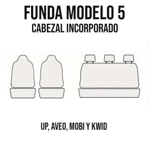 Fundas para butacas con cabezal incorporado, colores variados, compatibles con UP, Aveo, Mobi y Kwid