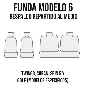 Fundas reforzadas para autos con respaldo trasero repartido, compatibles con Suran, Twingo, Golf y Spin 5