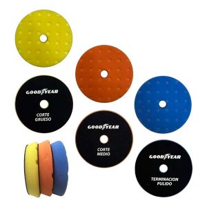 Kit 3 discos de pulido Goodyear GY-4485 espuma 5” CCS corte y terminación