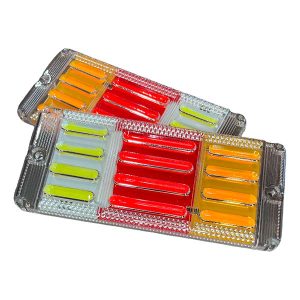 Juego de faros traseros 12V acrílico largo o corto con giro, posición, stop y marcha atrás