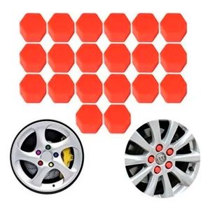 Cobertores de silicona 17 mm para tuerca o bulón de rueda color azul y rojo