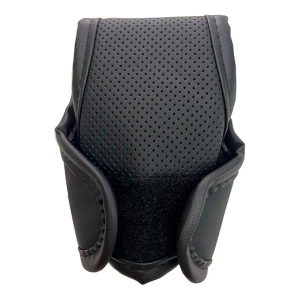 Cubre palanca de cambio automático de cuero negro con costura roja