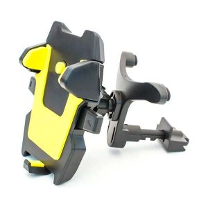 Soporte celular articulado para ventilación color amarillo y negro