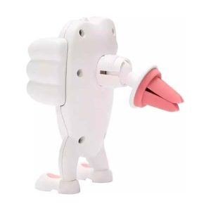 Soporte celular personita dando abrazo color blanco y rosa o blanco y celeste para ventilación rosa