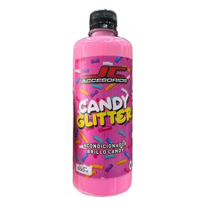 Botella de Acondicionador Plástico Interior JC Accesorios Candy Glitter 500 ml con brillo intenso y aroma dulce