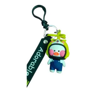 Llavero De Goma 3D Personajes — patito con casco