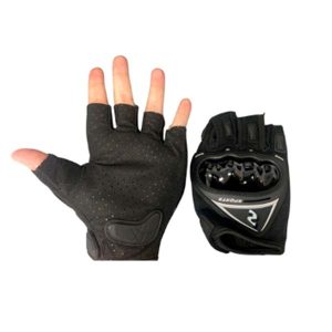 9528 Guantes para Moto Medio Dedo Anticorte con Protección Reforzada