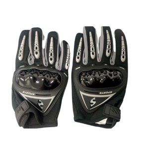 9530 Guantes para Moto con Dedos Completos Con Gris Anticorte