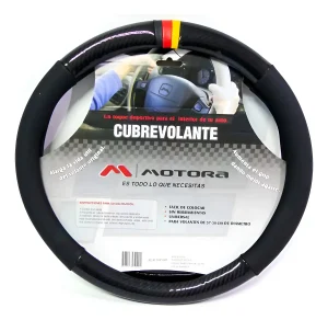 ACUB-71191ALM Cubre Volante Premium Negro con Carbono Bandera Alemania 38 cm