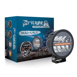 DL-A56BLA Prilight Faro Force 5,5 Pulgadas Redondo 12 LED Luz Blanca + Ámbar 55W