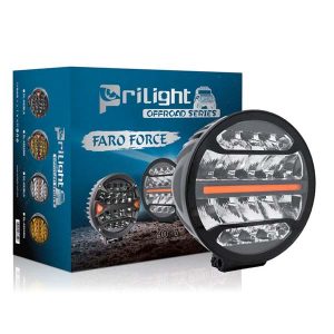 DL-A93BLA Prilight Faro Force 7 Pulgadas Redondo 18 LED Luz Blanca + Ámbar 90W