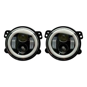 IAL-30AUXAN Juego de Faros LED con Ojo de Ángel Blanco y Ámbar 40W Alta y Baja