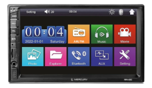 MM-650 Stereo Doble DIN 7 Pulgadas Bluetooth AM FM Mercury