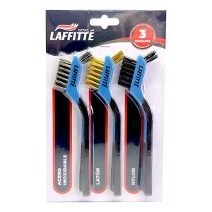 CE033-D Juego de Cepillos de Nylon, Latón y Acero 180 mm x3 - Laffitte