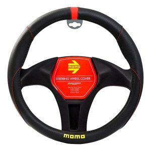 SWC031BR Cubre Volante Negro y Rojo Grip Lateral MOMO 38 cm